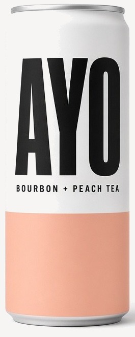 White can. Ayo. Bourbon and peach tea. Peach band.